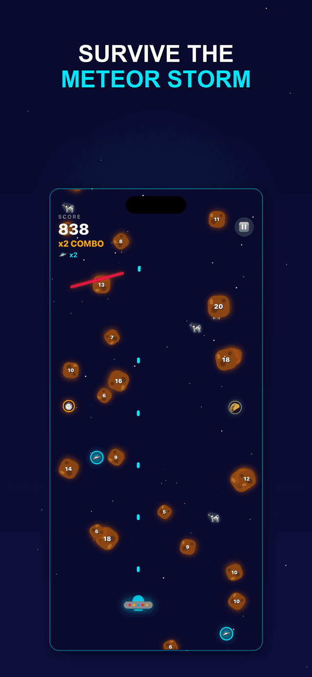 Intense meteor storm gameplay